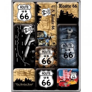 Набор из 9 магнитов Nostalgic Art "Route 66 Map" (83013)